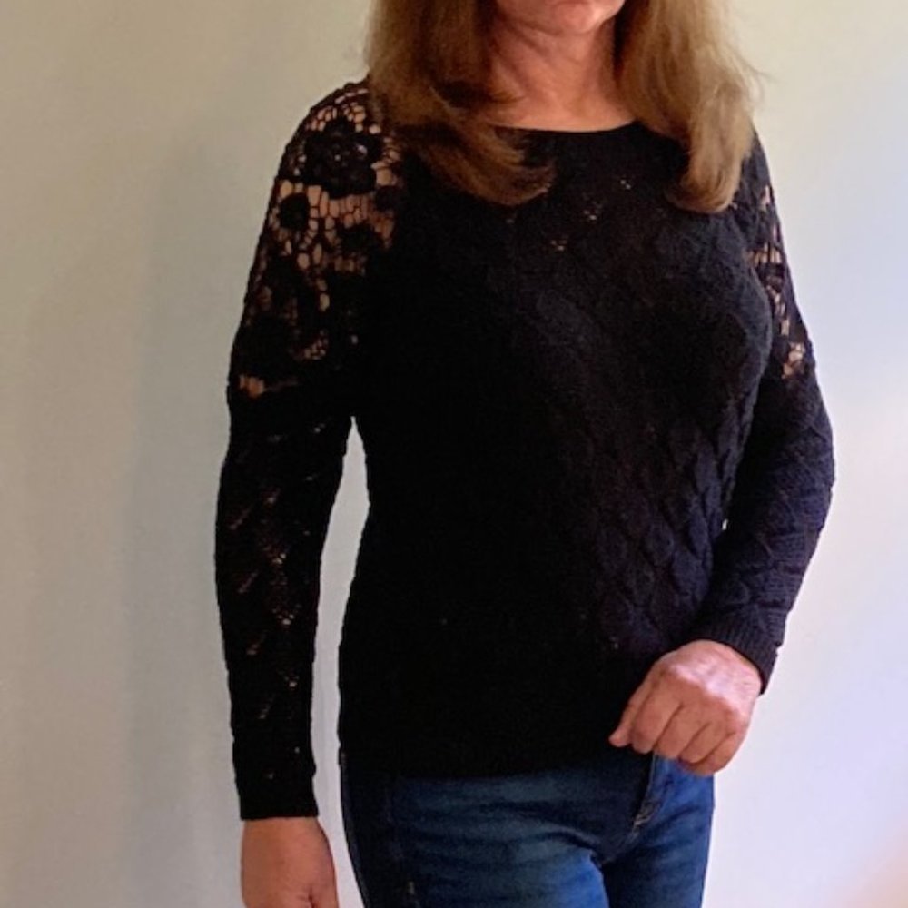 INC black lace sweater, Size Medium